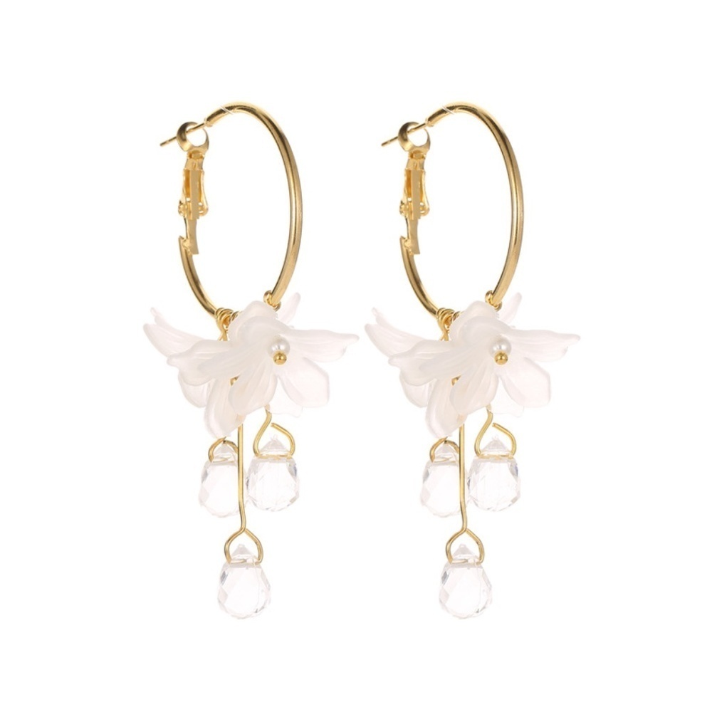*OLESIA* Gold Flower Pendant Fashion Earrings